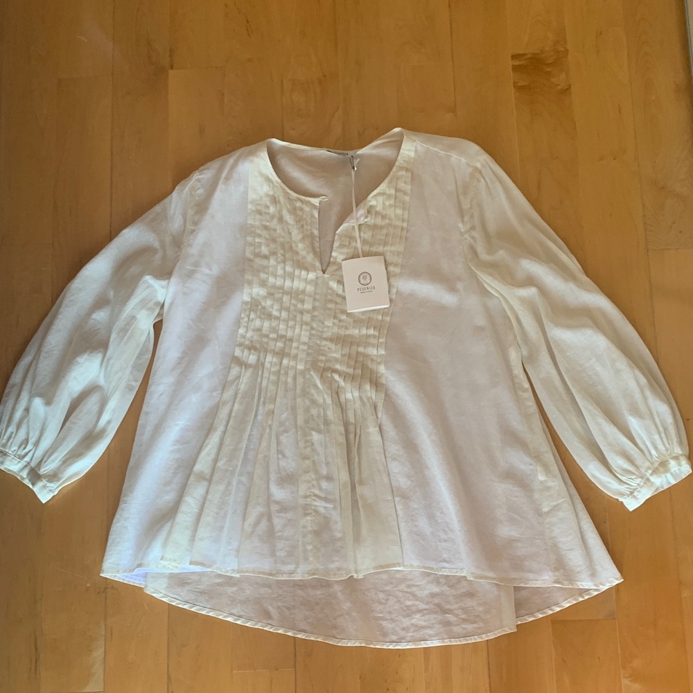 Peserico Cream Pleated Blouse